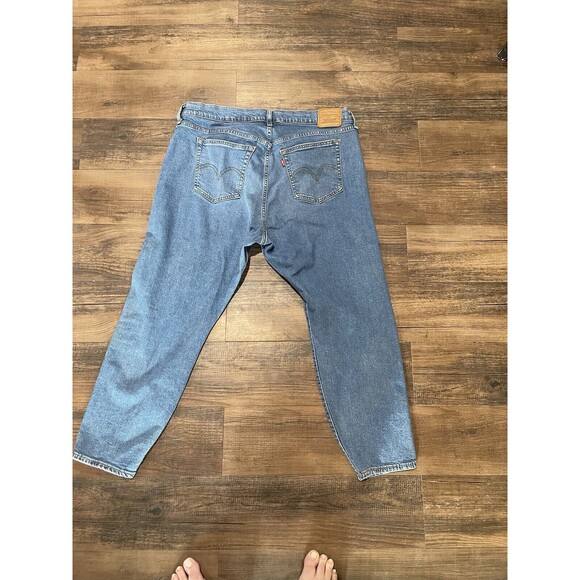 Big "E" Wedgie Skinny LEVI'S Premium Blue Jeans Size 18W MADE 2019 Button Fly - Picture 4 of 16